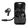 JBuds Air Executive True Wireless Earbuds with charging case and cable
