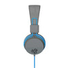 Boční profil skládacích sluchátek JBuddies Studio přes ucho v modré barvě