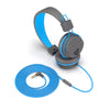 Skládací sluchátka JBuddies Studio přes ucho v modré barvě