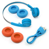 Přetočte bezdrátová retro sluchátka v modré barvě